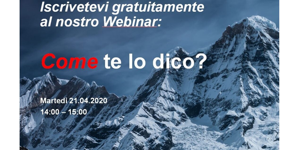 Webinar gratuito Come te lo dico Comunicare in modo intelligente2